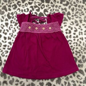 NWOT Gymboree Crochet Swing Top in Fuchsia Size 12-18 months